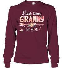 Load image into Gallery viewer, Family Shirt First Time Grandma Est 2020 Granny Floral Youth Long Sleeve