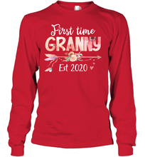 Load image into Gallery viewer, Family Shirt First Time Grandma Est 2020 Granny Floral Youth Long Sleeve
