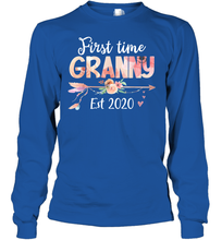 Load image into Gallery viewer, Family Shirt First Time Grandma Est 2020 Granny Floral Youth Long Sleeve