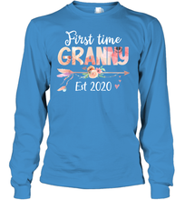 Load image into Gallery viewer, Family Shirt First Time Grandma Est 2020 Granny Floral Youth Long Sleeve