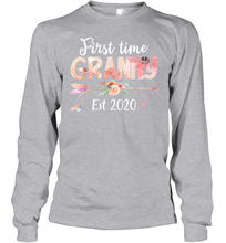 Load image into Gallery viewer, Family Shirt First Time Grandma Est 2020 Granny Floral Youth Long Sleeve