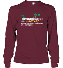 Load image into Gallery viewer, St Patrick's Irish Shenanigator A Teacher Who Instigates Shenanigans Long Sleeve T-Shirt