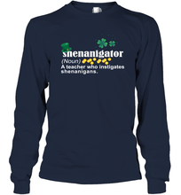 Load image into Gallery viewer, St Patrick's Irish Shenanigator A Teacher Who Instigates Shenanigans Long Sleeve T-Shirt