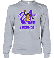 Load image into Gallery viewer, Kobe Bryant Black Mamba 24 NBA Legend Live Forever Long Sleeve T-Shirt