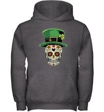 Load image into Gallery viewer, Sugar Skull Of Dead Shirt St. Patrick's Day Youth Hoodie
