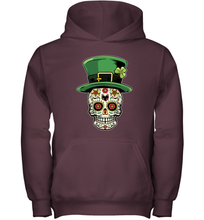 Load image into Gallery viewer, Sugar Skull Of Dead Shirt St. Patrick's Day Youth Hoodie