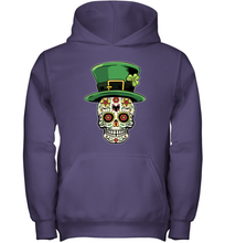Load image into Gallery viewer, Sugar Skull Of Dead Shirt St. Patrick's Day Youth Hoodie