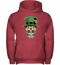 Load image into Gallery viewer, Sugar Skull Of Dead Shirt St. Patrick's Day Youth Hoodie