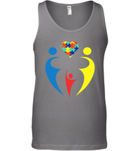 Load image into Gallery viewer, Family Shirt Trio Heart Puzzle Autism Awareness Tank Top