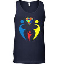 Load image into Gallery viewer, Family Shirt Trio Heart Puzzle Autism Awareness Tank Top