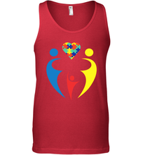 Load image into Gallery viewer, Family Shirt Trio Heart Puzzle Autism Awareness Tank Top