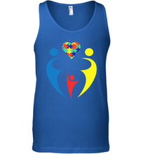 Load image into Gallery viewer, Family Shirt Trio Heart Puzzle Autism Awareness Tank Top