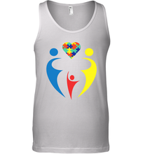 Load image into Gallery viewer, Family Shirt Trio Heart Puzzle Autism Awareness Tank Top