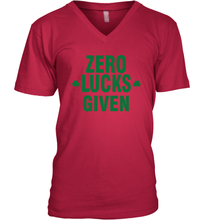 Load image into Gallery viewer, Zero Lucks Given Shirt Lucky Green St. Patrick's Day V-Neck T-Shirt
