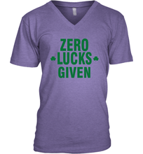 Load image into Gallery viewer, Zero Lucks Given Shirt Lucky Green St. Patrick's Day V-Neck T-Shirt