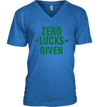 Load image into Gallery viewer, Zero Lucks Given Shirt Lucky Green St. Patrick's Day V-Neck T-Shirt