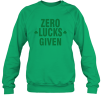 Load image into Gallery viewer, Zero Lucks Given Shirt Lucky Green St. Patrick's Day Sweatshirt