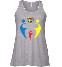 Load image into Gallery viewer, Family Shirt Trio Heart Puzzle Autism Awareness Racerback Tank