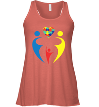 Load image into Gallery viewer, Family Shirt Trio Heart Puzzle Autism Awareness Racerback Tank
