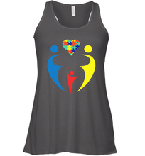 Load image into Gallery viewer, Family Shirt Trio Heart Puzzle Autism Awareness Racerback Tank