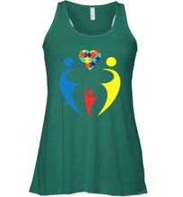 Load image into Gallery viewer, Family Shirt Trio Heart Puzzle Autism Awareness Racerback Tank