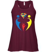 Load image into Gallery viewer, Family Shirt Trio Heart Puzzle Autism Awareness Racerback Tank