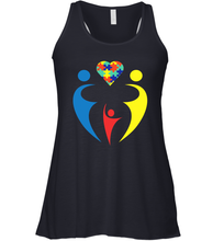 Load image into Gallery viewer, Family Shirt Trio Heart Puzzle Autism Awareness Racerback Tank