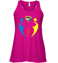 Load image into Gallery viewer, Family Shirt Trio Heart Puzzle Autism Awareness Racerback Tank