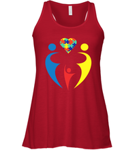 Load image into Gallery viewer, Family Shirt Trio Heart Puzzle Autism Awareness Racerback Tank