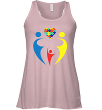Load image into Gallery viewer, Family Shirt Trio Heart Puzzle Autism Awareness Racerback Tank