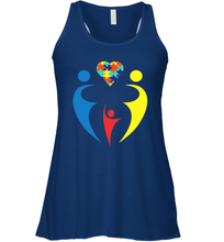 Load image into Gallery viewer, Family Shirt Trio Heart Puzzle Autism Awareness Racerback Tank