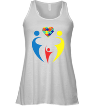 Load image into Gallery viewer, Family Shirt Trio Heart Puzzle Autism Awareness Racerback Tank