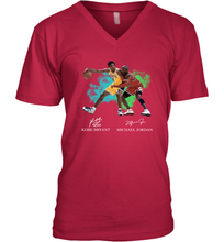 Load image into Gallery viewer, Kobe Bryant And Michael Jordan Signatures Graphic V-Neck T-Shirt