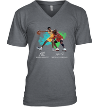Load image into Gallery viewer, Kobe Bryant And Michael Jordan Signatures Graphic V-Neck T-Shirt