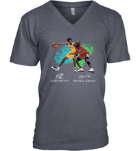 Load image into Gallery viewer, Kobe Bryant And Michael Jordan Signatures Graphic V-Neck T-Shirt