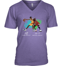 Load image into Gallery viewer, Kobe Bryant And Michael Jordan Signatures Graphic V-Neck T-Shirt