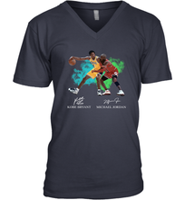 Load image into Gallery viewer, Kobe Bryant And Michael Jordan Signatures Graphic V-Neck T-Shirt
