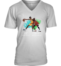 Load image into Gallery viewer, Kobe Bryant And Michael Jordan Signatures Graphic V-Neck T-Shirt