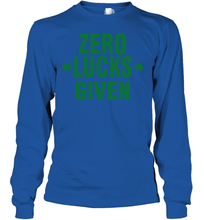 Load image into Gallery viewer, Zero Lucks Given Shirt Lucky Green St. Patrick's Day Youth Long Sleeve
