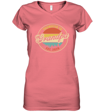 Load image into Gallery viewer, Family Shirt First Time New Grandpa Est 2020 Vintage Women's V-Neck T-Shirt
