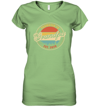 Load image into Gallery viewer, Family Shirt First Time New Grandpa Est 2020 Vintage Women's V-Neck T-Shirt