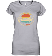 Load image into Gallery viewer, Family Shirt First Time New Grandpa Est 2020 Vintage Women's V-Neck T-Shirt