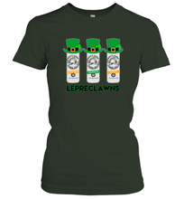 Load image into Gallery viewer, St Patrick's Irish Day Lepreclawns Lucky Shamrock Drinking Women's T-Shirt