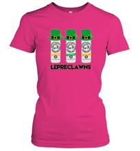 Load image into Gallery viewer, St Patrick's Irish Day Lepreclawns Lucky Shamrock Drinking Women's T-Shirt
