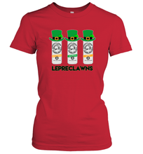 Load image into Gallery viewer, St Patrick's Irish Day Lepreclawns Lucky Shamrock Drinking Women's T-Shirt