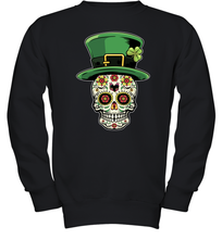 Load image into Gallery viewer, Sugar Skull Of Dead Shirt St. Patrick's Day Youth Sweatshirt