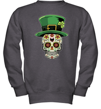Load image into Gallery viewer, Sugar Skull Of Dead Shirt St. Patrick's Day Youth Sweatshirt