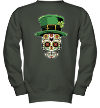 Load image into Gallery viewer, Sugar Skull Of Dead Shirt St. Patrick's Day Youth Sweatshirt