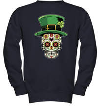 Load image into Gallery viewer, Sugar Skull Of Dead Shirt St. Patrick's Day Youth Sweatshirt