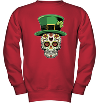 Load image into Gallery viewer, Sugar Skull Of Dead Shirt St. Patrick's Day Youth Sweatshirt